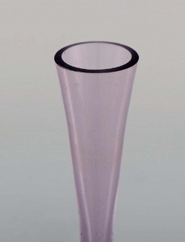 Strömbergshyttan, Sweden, Two Vases In Purple Mouth Blown Art Glass, 1960s / 70s photo buy