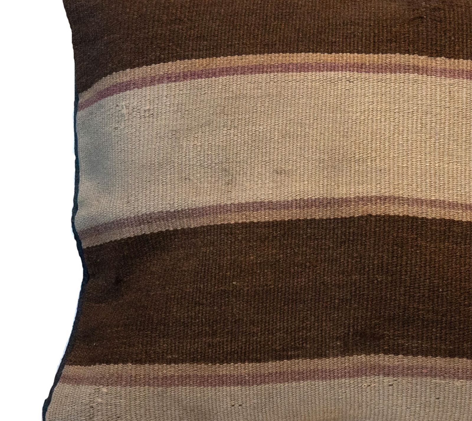 Hand Made Brown Cream Wool Kilim Cushion Cover Country House Scatter Pillow 40x40cm photo vinterior