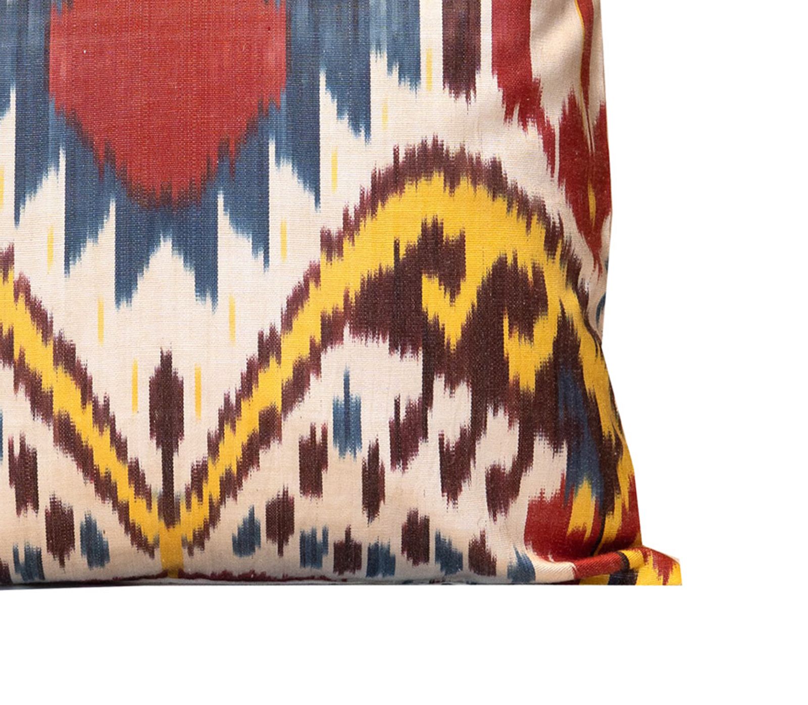 Handwoven Pure Silk Cushion Cover Ikat Design Scatter Pillow 45x45cm photo Textiles