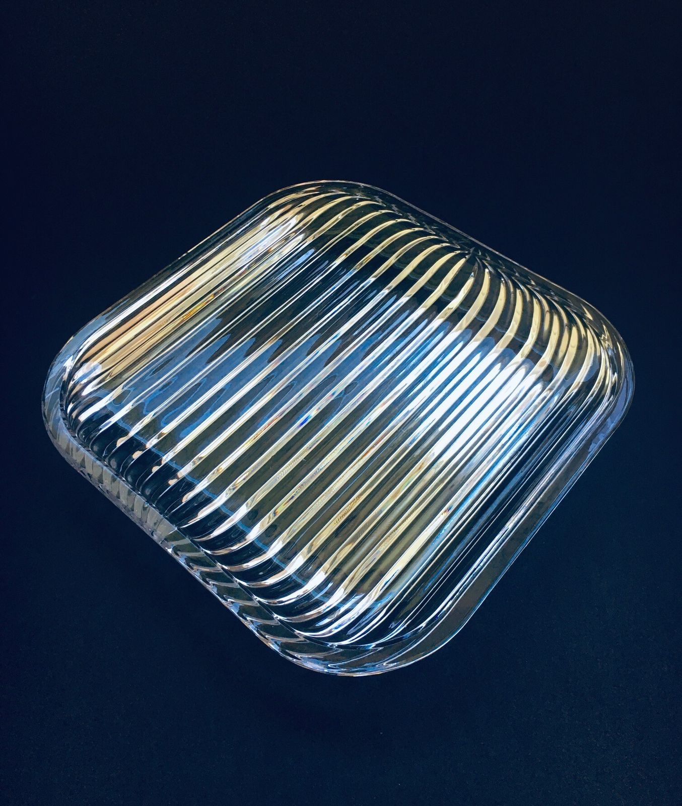 Mid Century Modern Design Xl Kristallen Kunstglas Schaal, Bohemia Tsjecho Slowakije, Ca. Jaren 1960 photo vinterior
