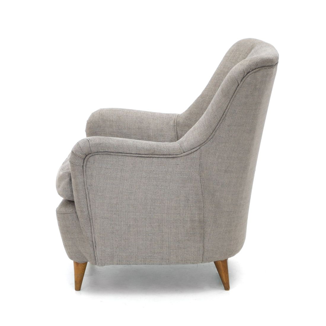 Armchair In Gray Fabric, 1950s photo for sale