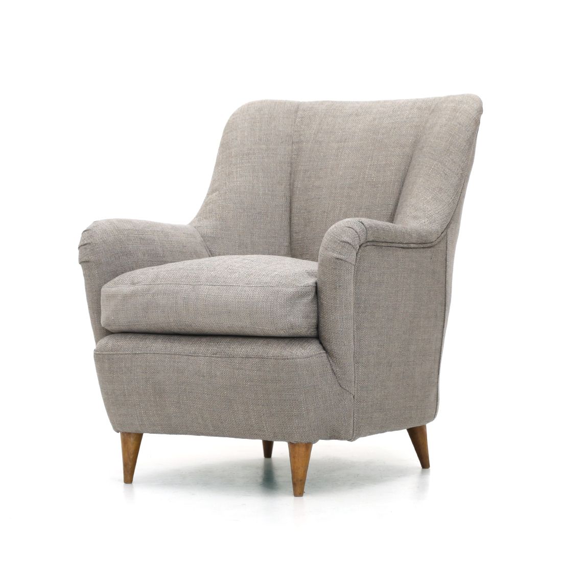 Armchair In Gray Fabric, 1950s