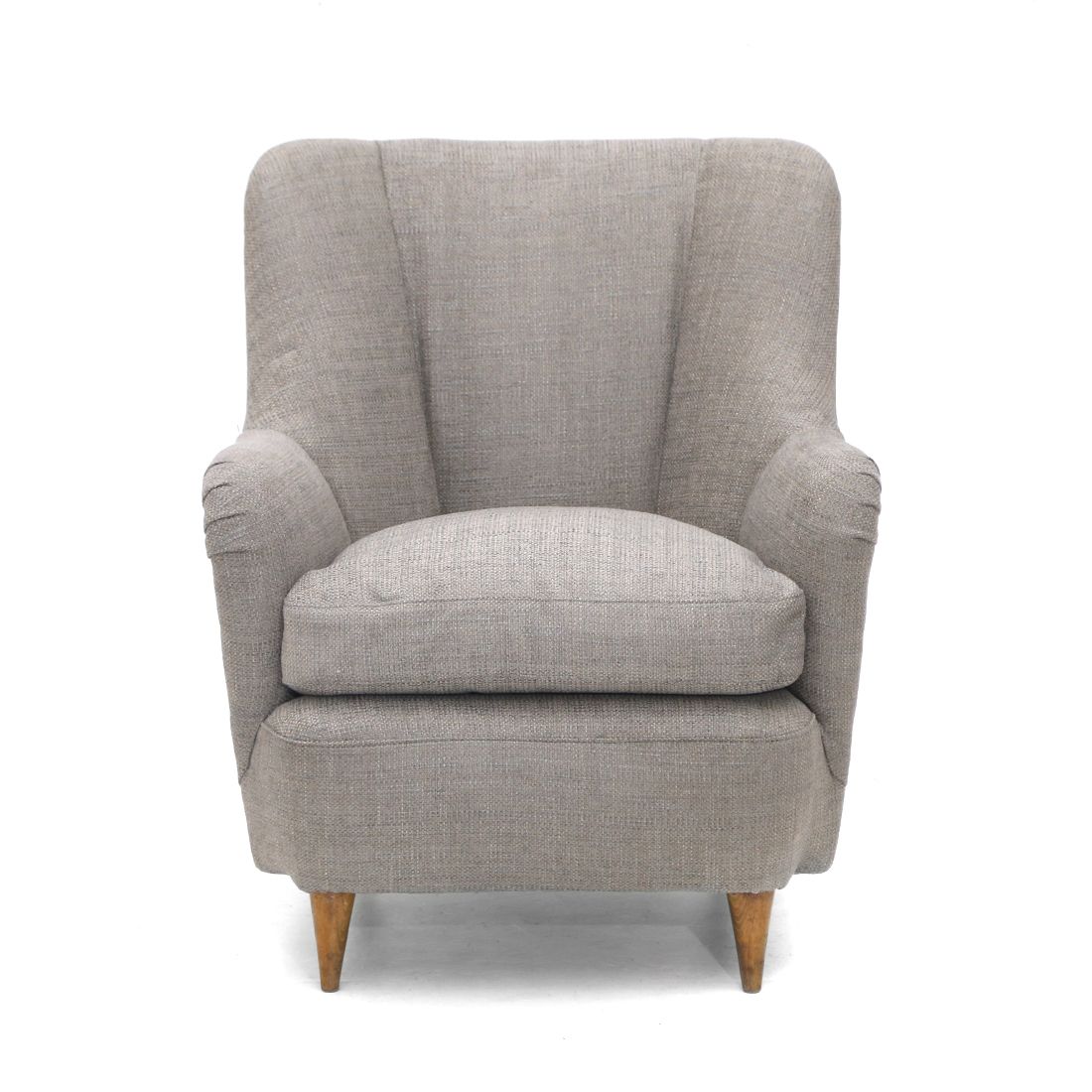 Furniture Armchair In Gray Fabric, 1950s photo