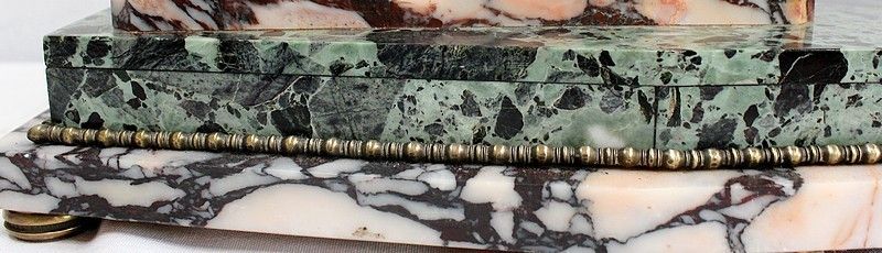 photo vintage Marble And Bronze Fireplace Set, Art Deco, 1940