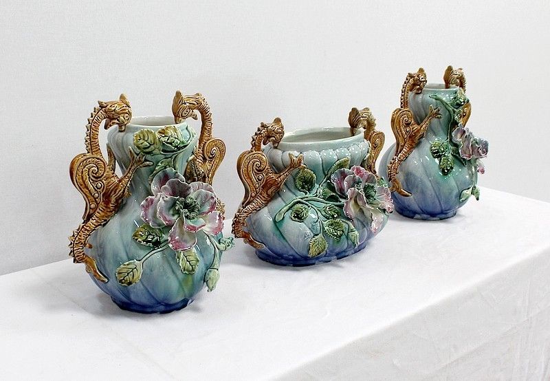 Barbotine Garnish, Art Nouveau, 1900 photo furniture