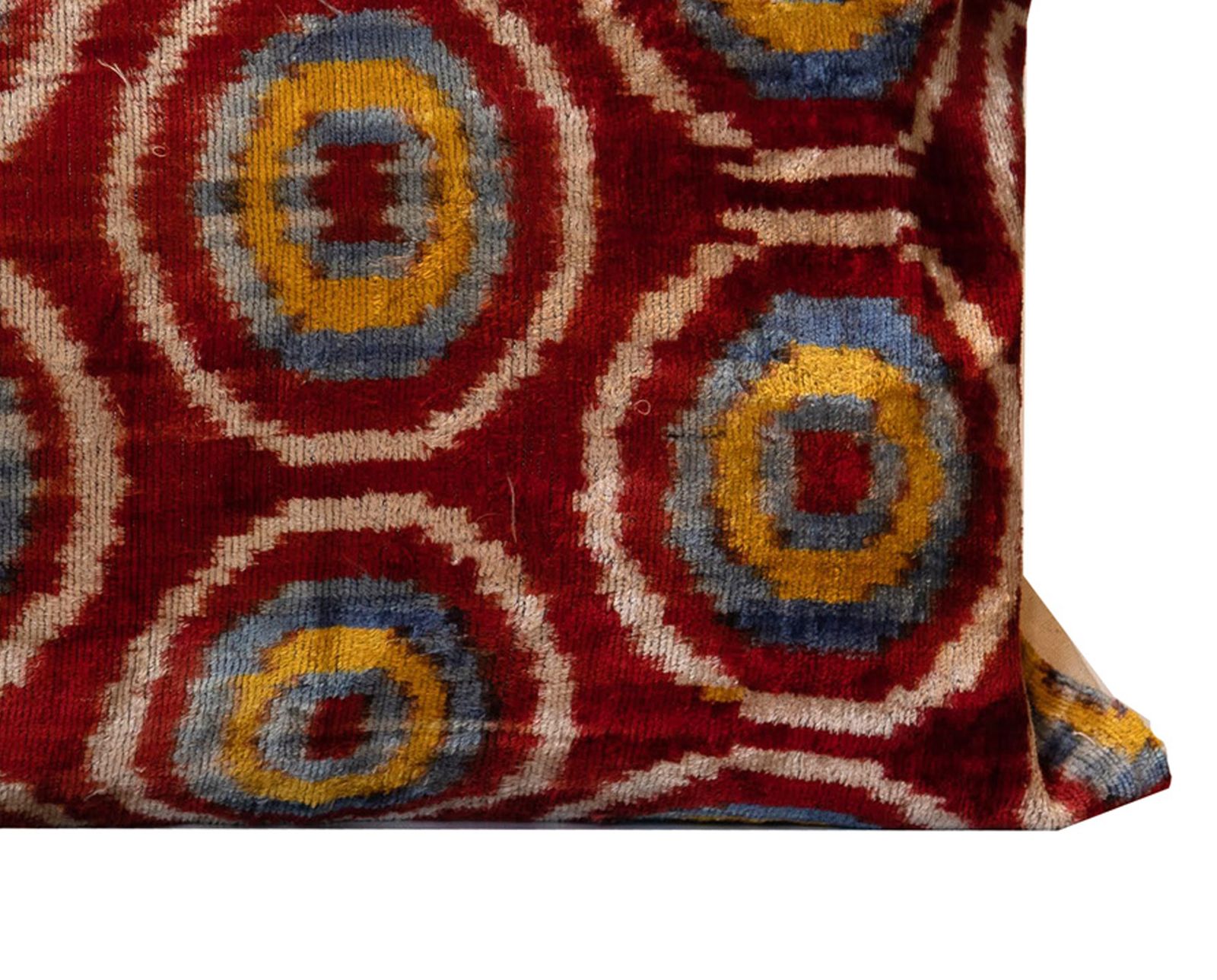 Red Spotted Pattern Cushion Cover, Handwoven Velvet Scatter Pillow  45x45cm photo for sale