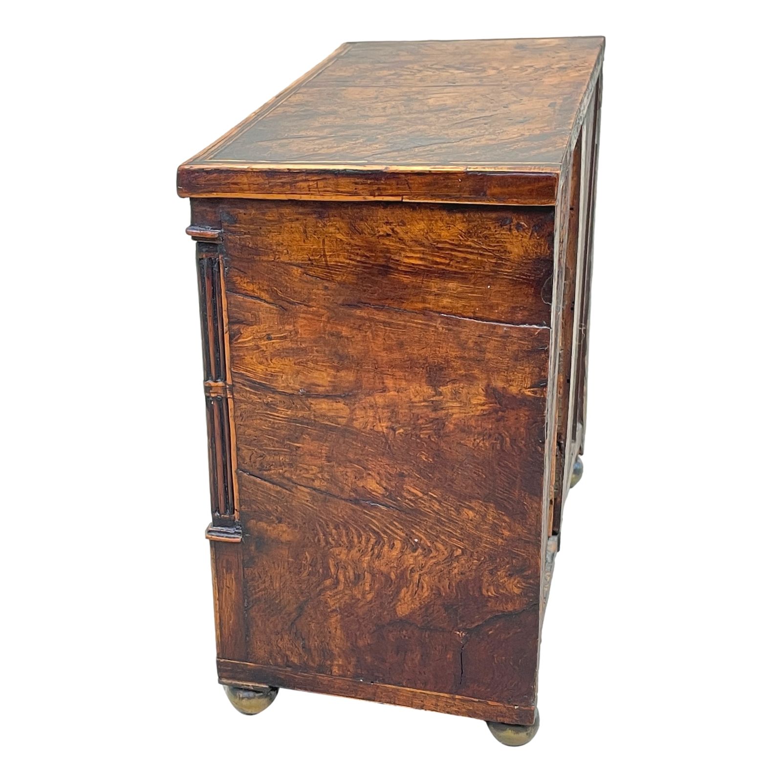 Late Regency 19th Century Burr Oak Miniature Chest (England, Circa 1830) photo 3950.0