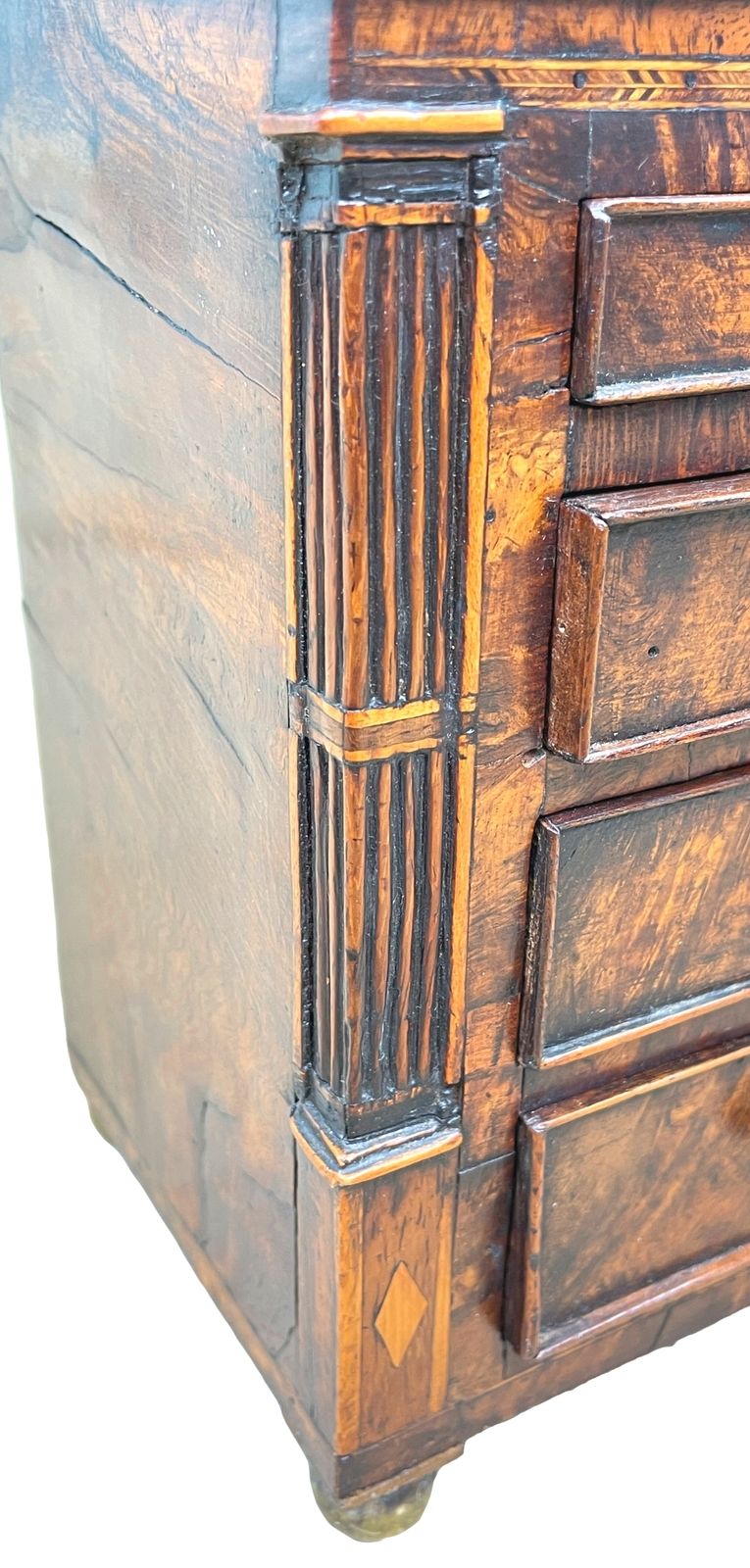Late Regency 19th Century Burr Oak Miniature Chest (England, Circa 1830) photo vinterior