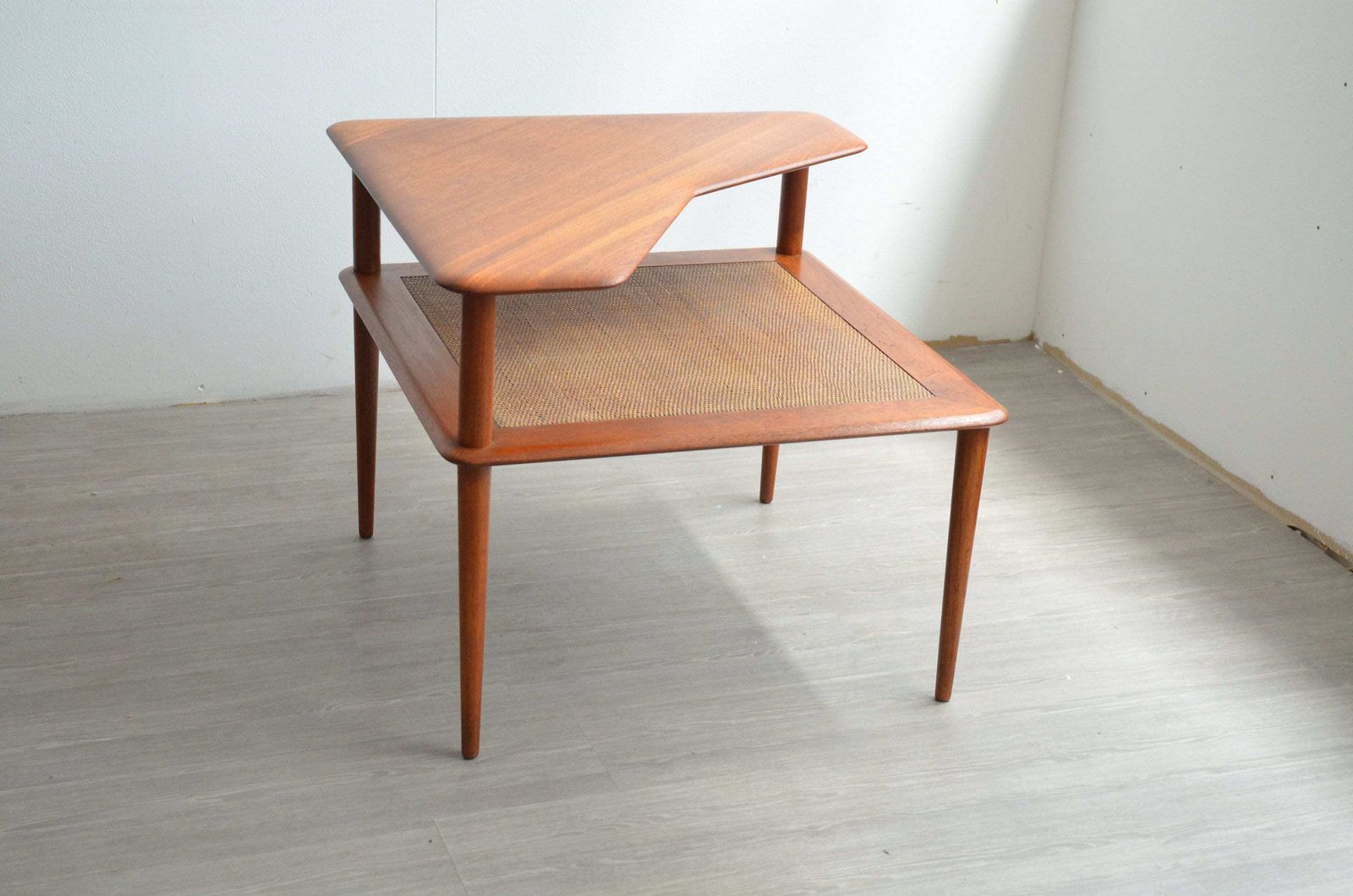 Corner Table By Peter Hvidt In Teak & Cane photo Furniture