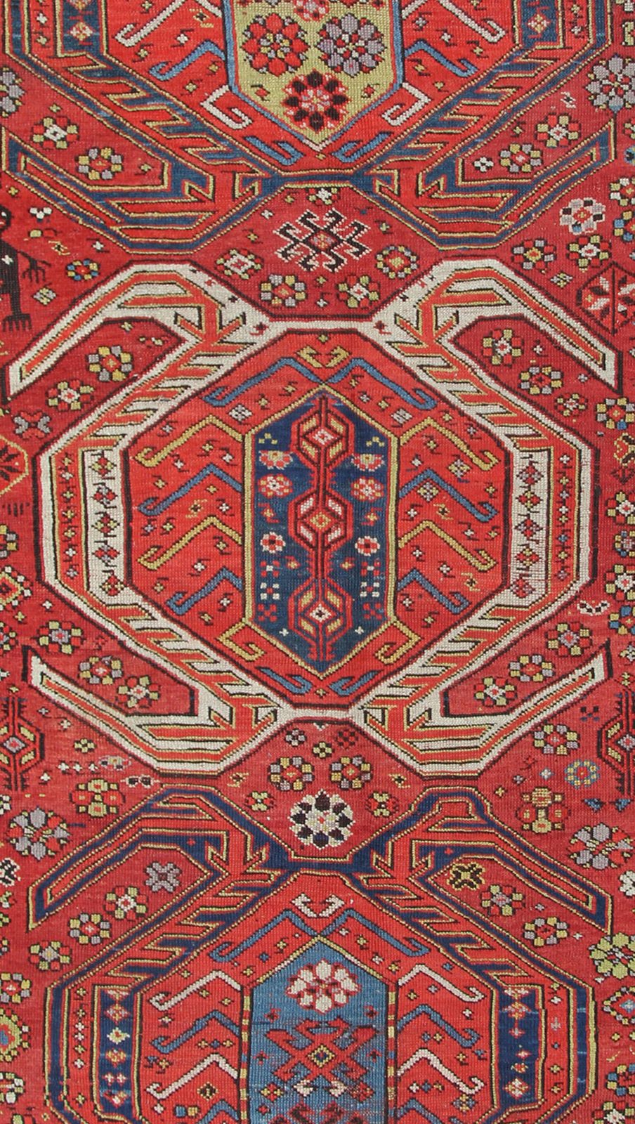 Antique Caucasian Rug, Traditional Lankaran Handmade Wool Rug  133x233cm photo vintage