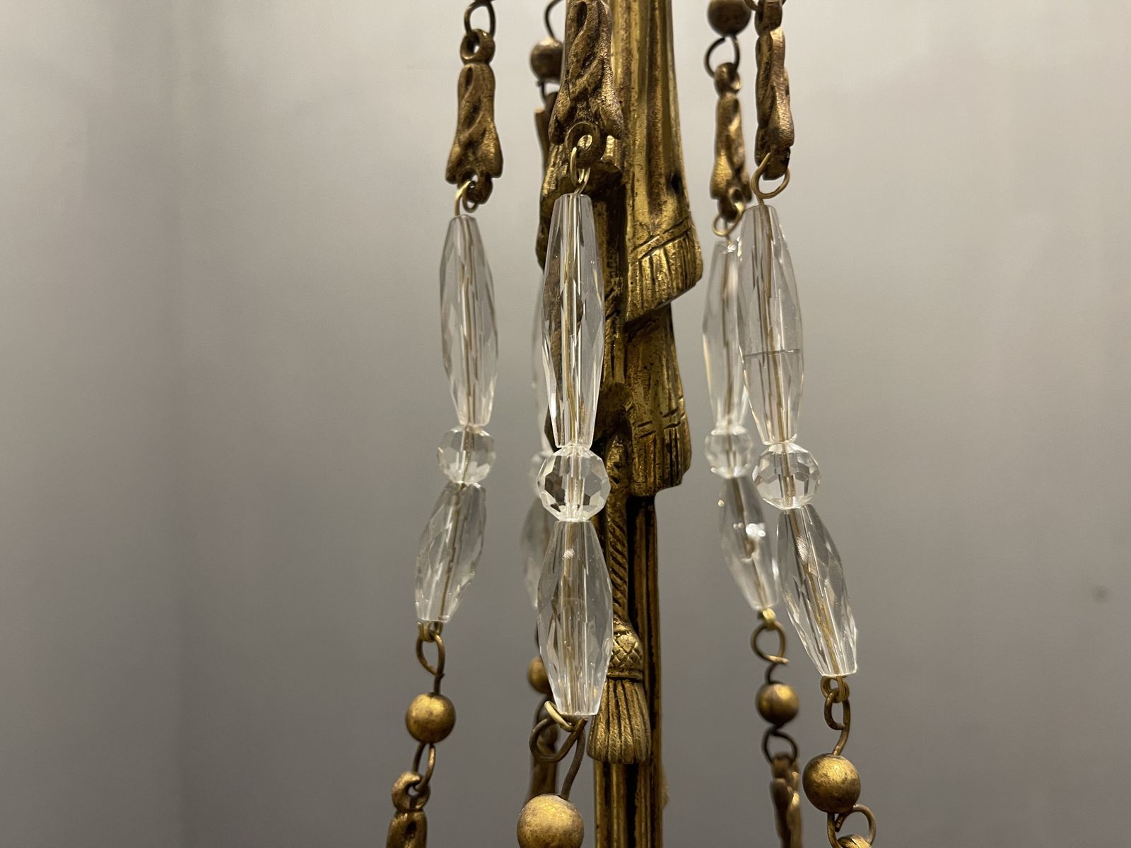 Lighting Antique Liberty Bronze Chandelier 1940’s photo