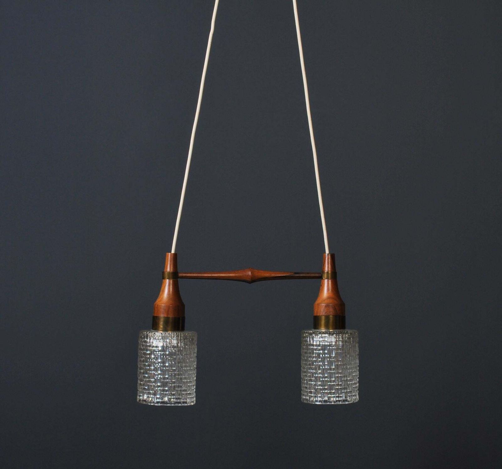 Danish Midcentury Dual Pendant Light photo buy