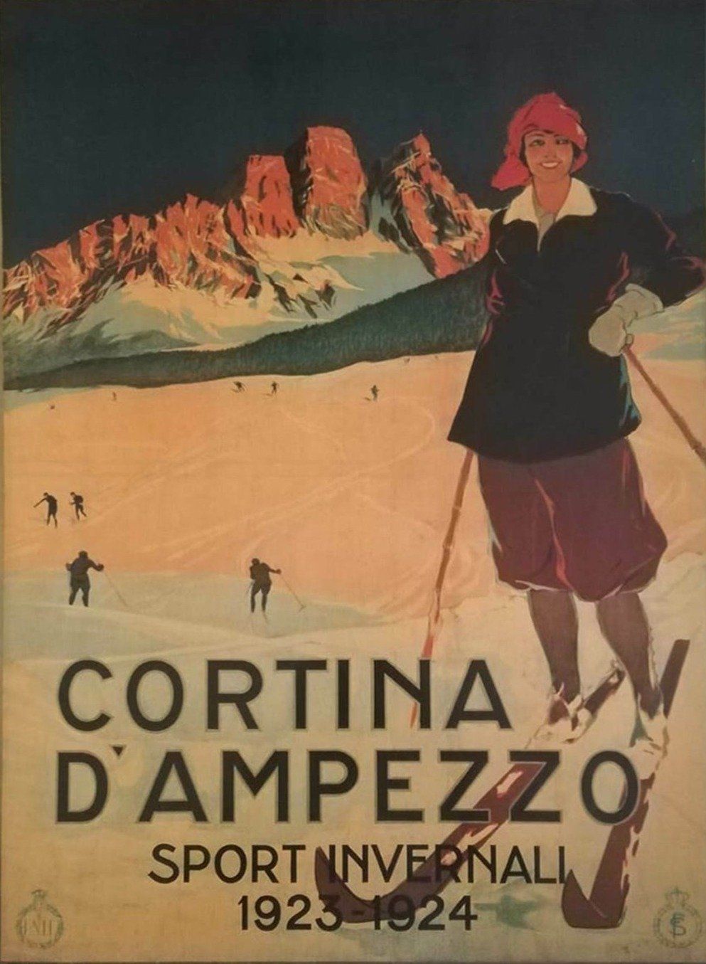Cortina D'ampezzo, 1920s Original Vintage Poster