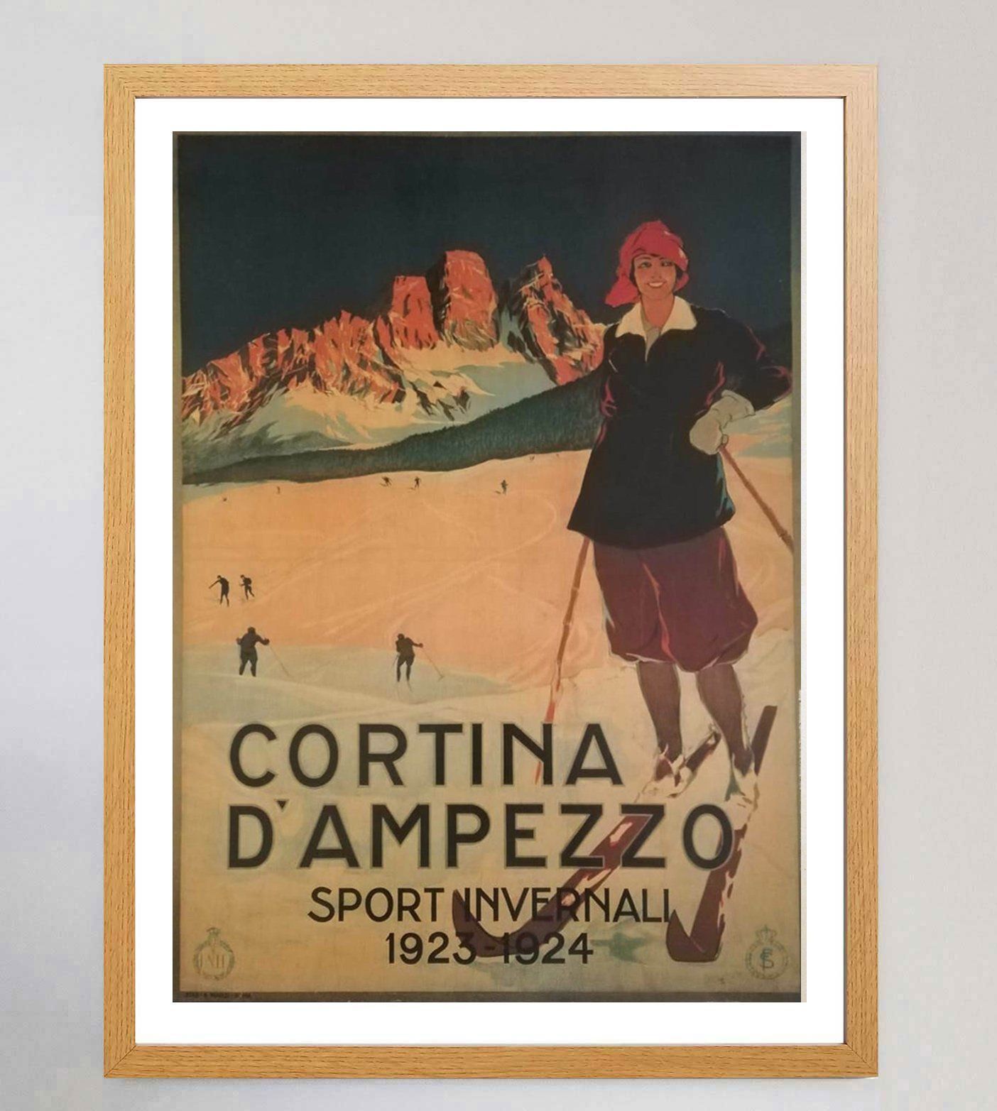 Cortina D'ampezzo, 1920s Original Vintage Poster photo Art