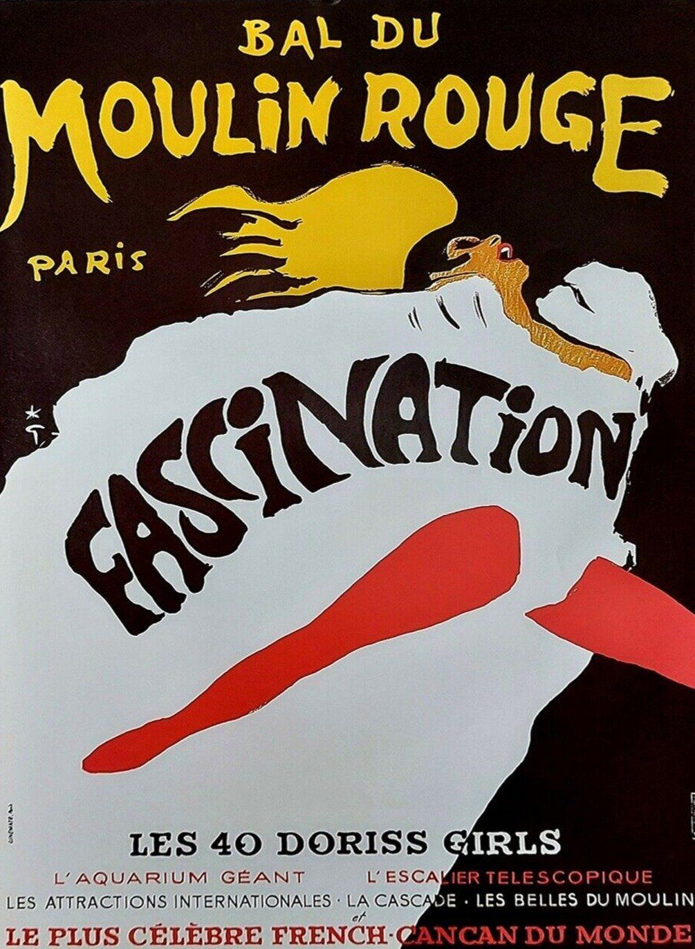 Moulin Rouge, 1970s, Paper Original Vintage Poster