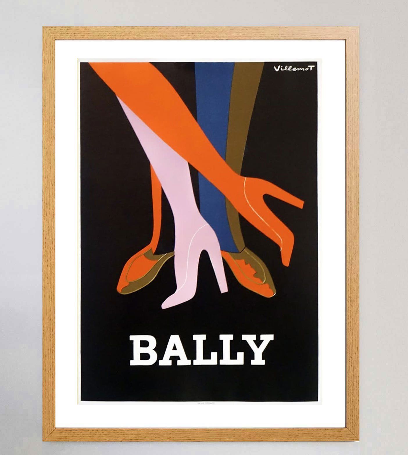 Bally   Shoes, 1970s, Paper, Minimalist Original Vintage Poster photo Art