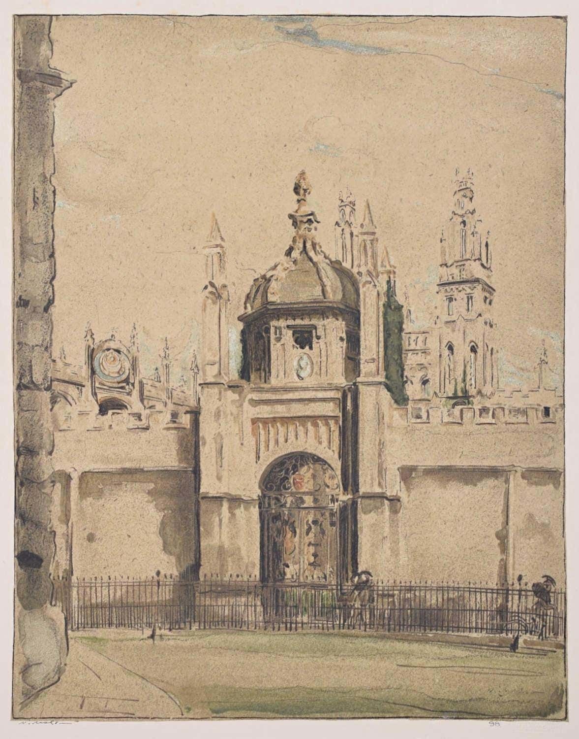 William Nicholson All Souls College, Oxford, Lithograph (1905)