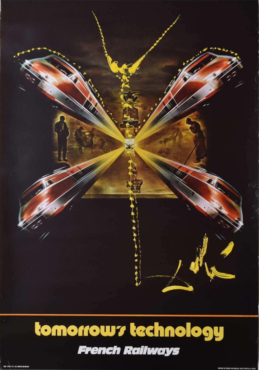 Salvador Dali  French Railway 'Tomorrow's Technology' Poster Sncf (1976)