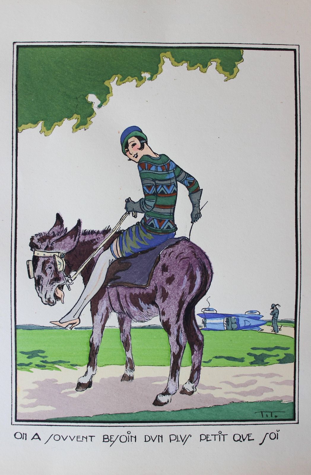Ettore Tito: Quatres Proverbes Par Tito   Four Hand Coloured Pochoir Prints photo Art