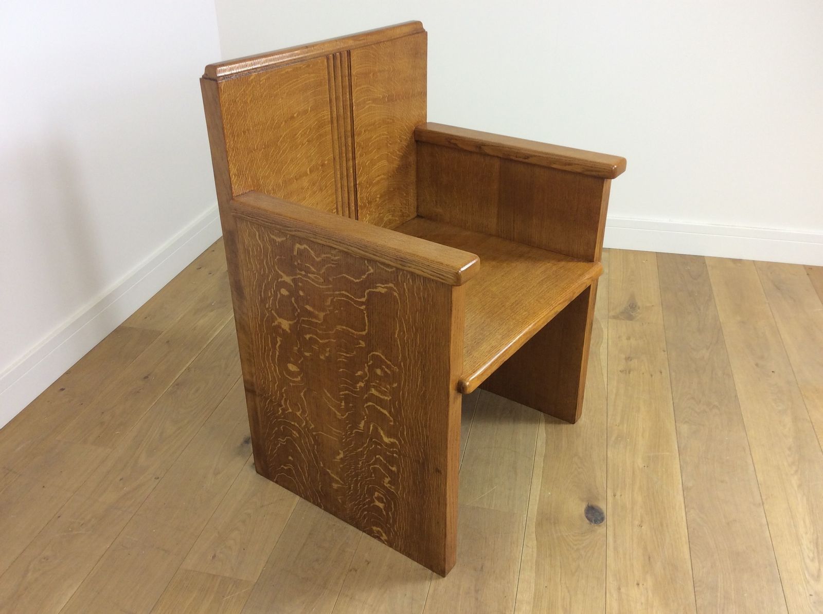 Art Deco Chairs Solid Oak From The Seafarers Mission Southampton photo vintage