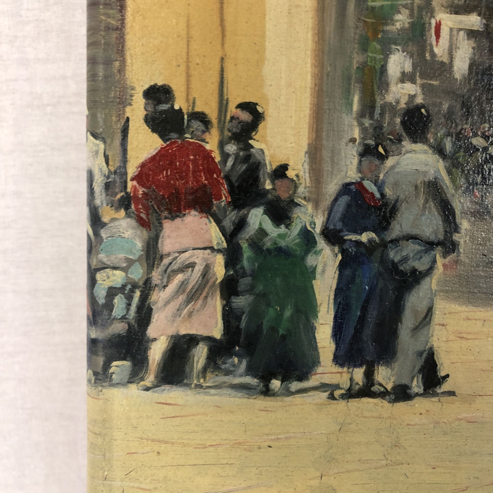 Vintage Signed Mario Ferdelba Oil On Canvas Painting, Italy 1950s photo vintage