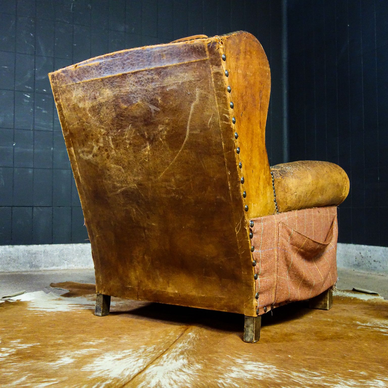 Antieke Leren Fauteuils   Vervaagd Bruin   Jaren 1930 photo vinterior