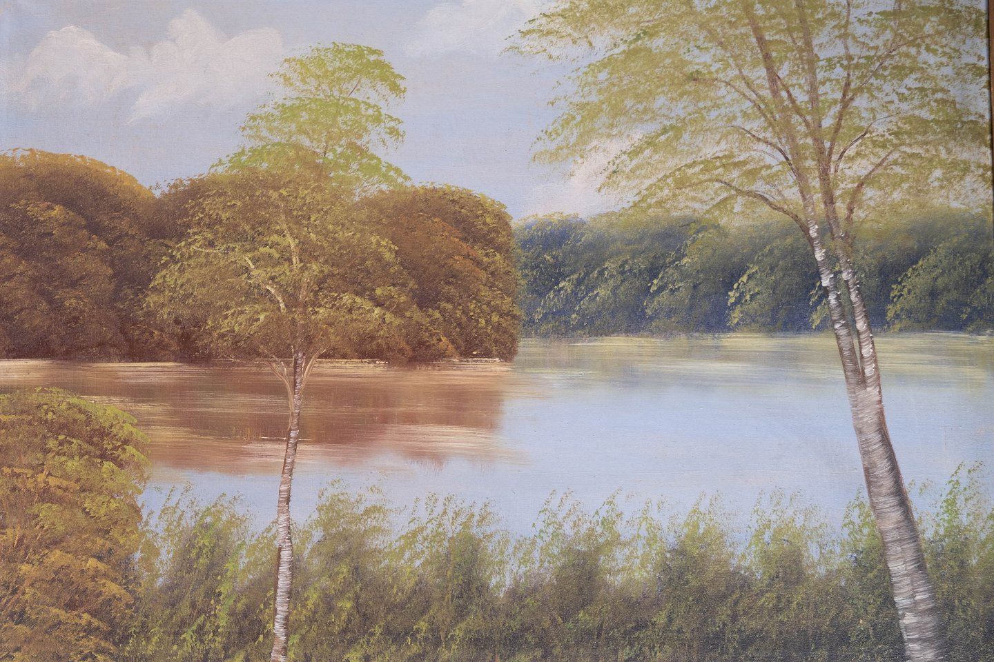 Oil Painting With Natural Motif And Gilded Frame, Without Signature From The 1930s. photo furniture
