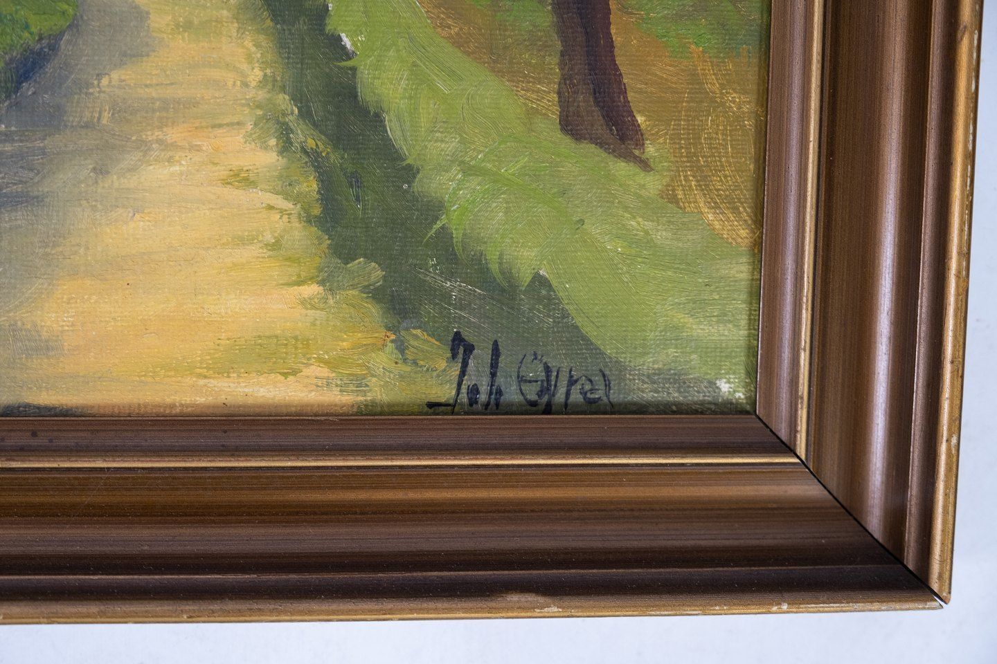 Oil Painting With Wooden Frame And Unknown Signature From The 1930s. photo for sale