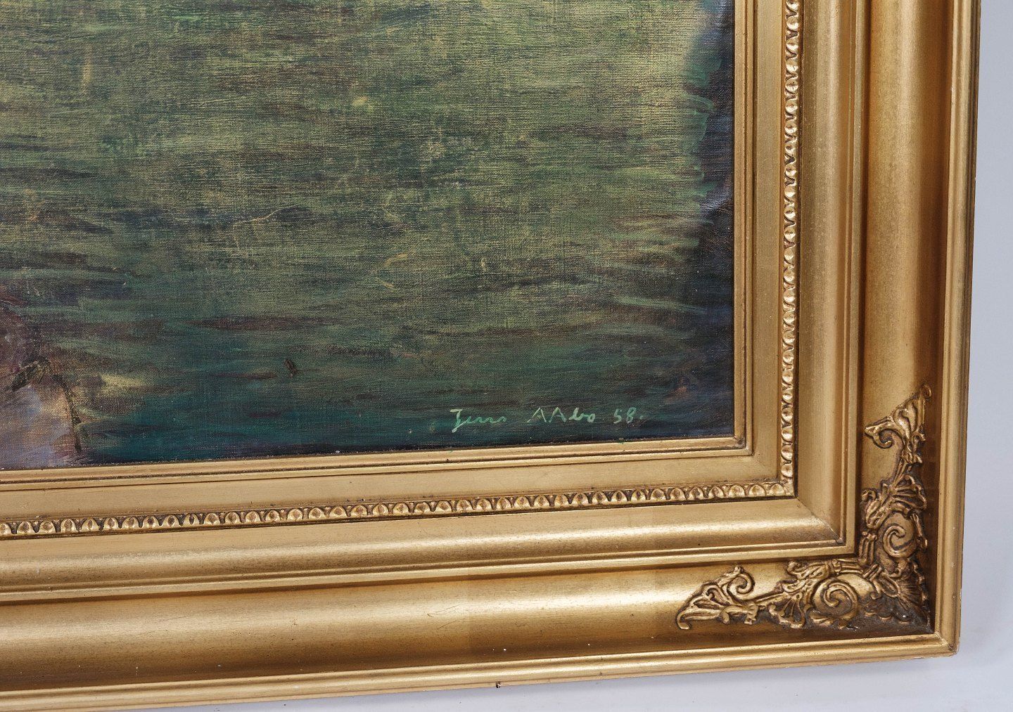Oil Painting With Marine Motif With Gilded Frame By Jens Aabo From 1958 Framed By Kleis Vesterbro. photo furniture