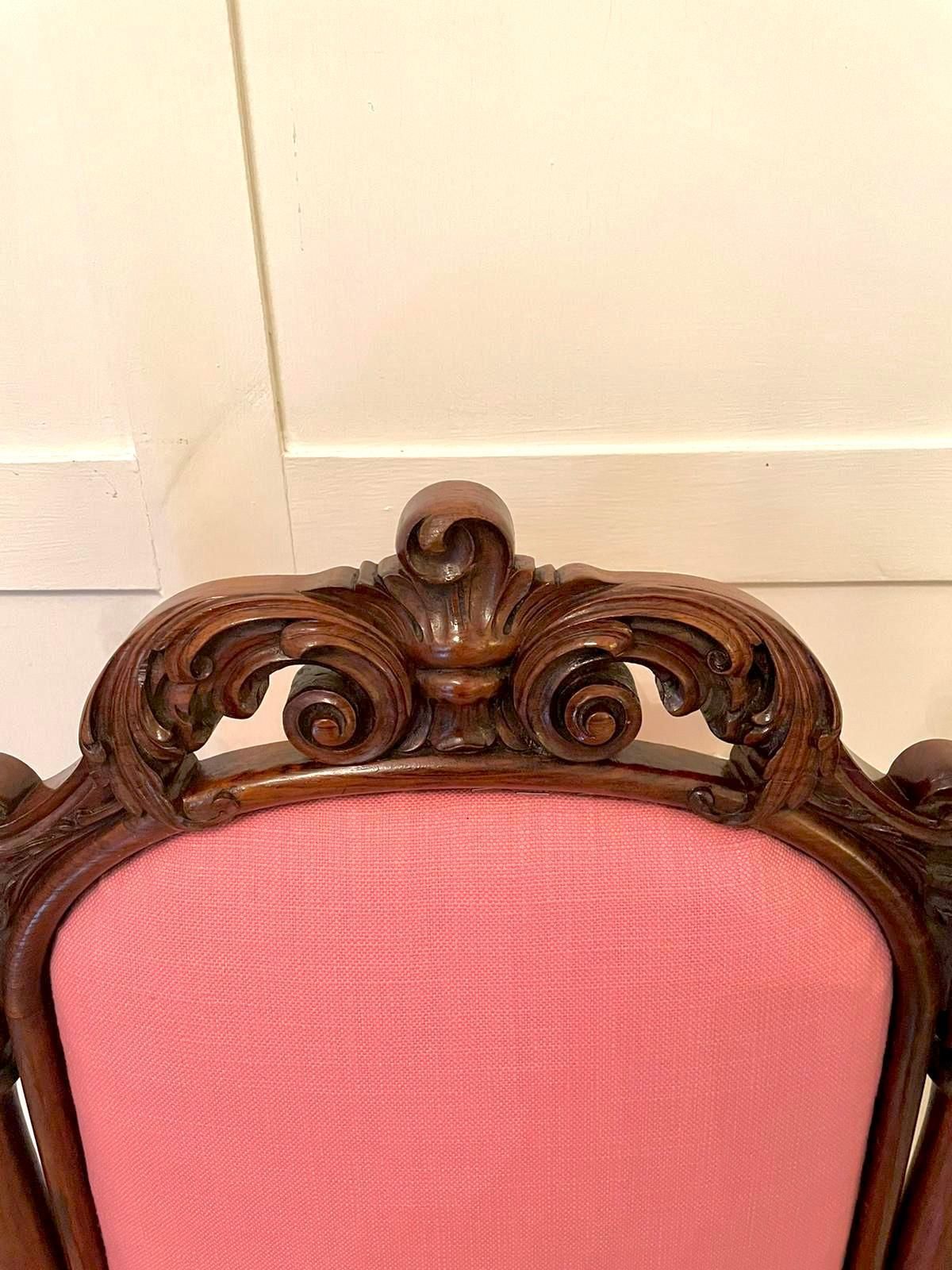 Antique Victorian Carved Walnut Ladies Chair photo for sale