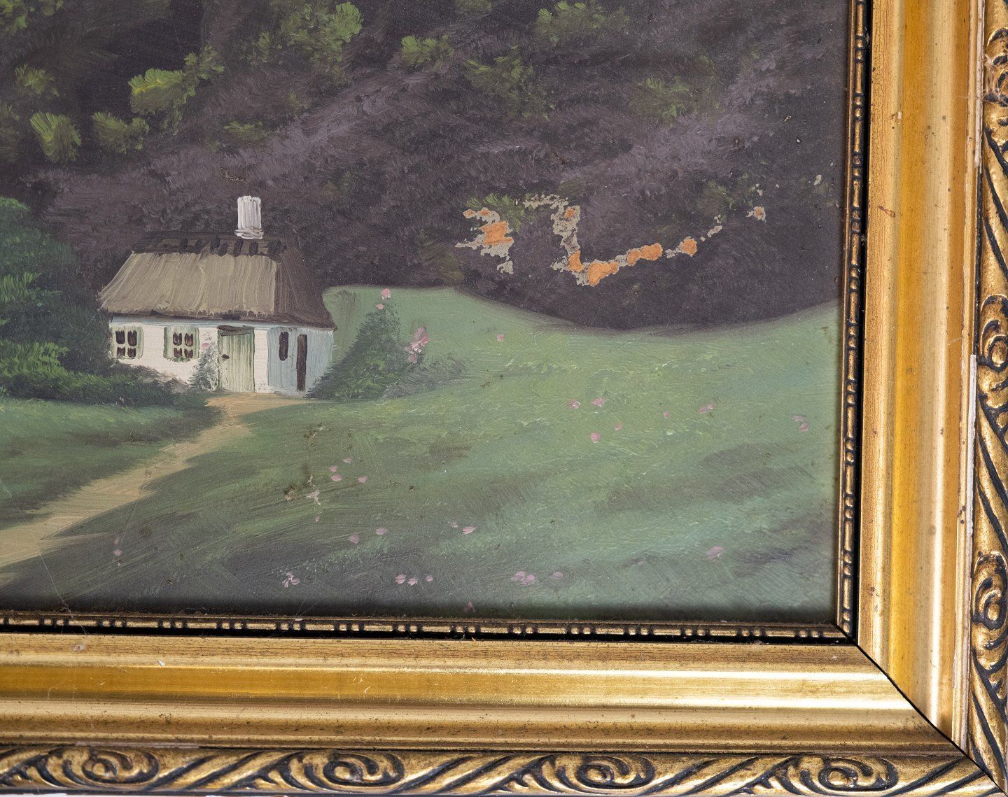 Oil Painting With Natural Motif And Gilded Frame, Signed C. B From The 1930s. photo furniture