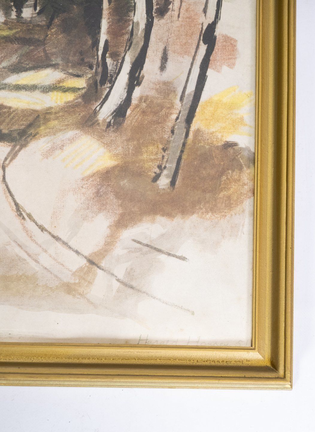 Painting With Motif By Anholt And Gilded Frame, By Harald Hansen 1890 1967. photo for sale
