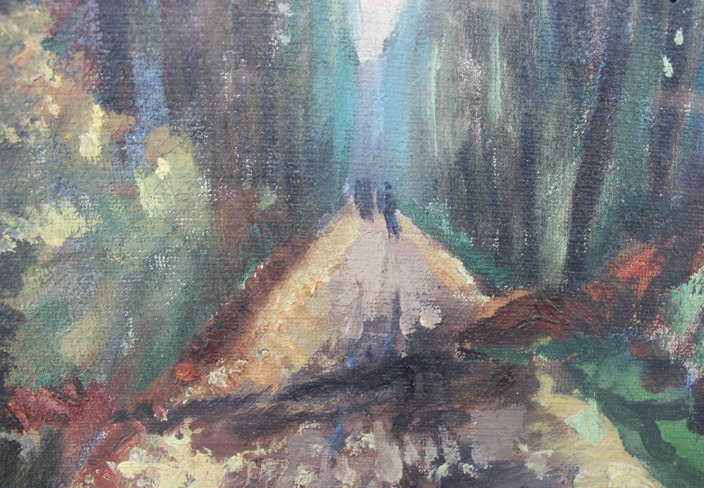Oil Painting In Dark Colors Signed M. Bille. photo furniture