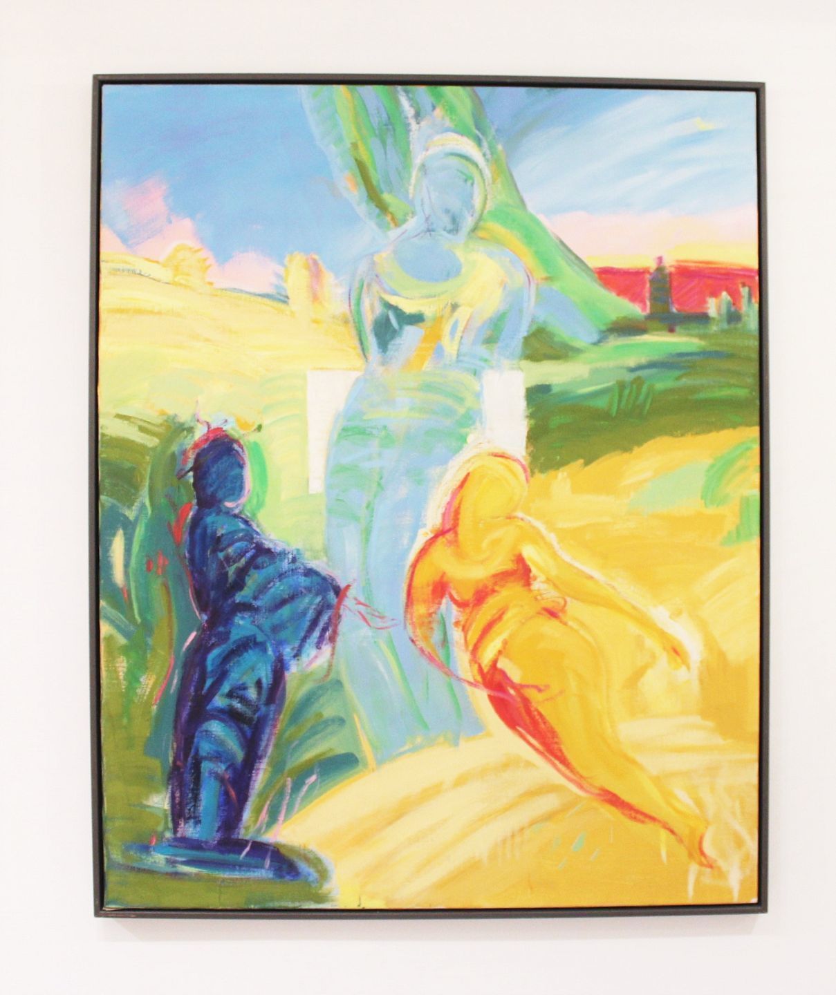 Oil Painting On Canvas In Strong Colors By The Danish Artist åse Højer, B. 1952.