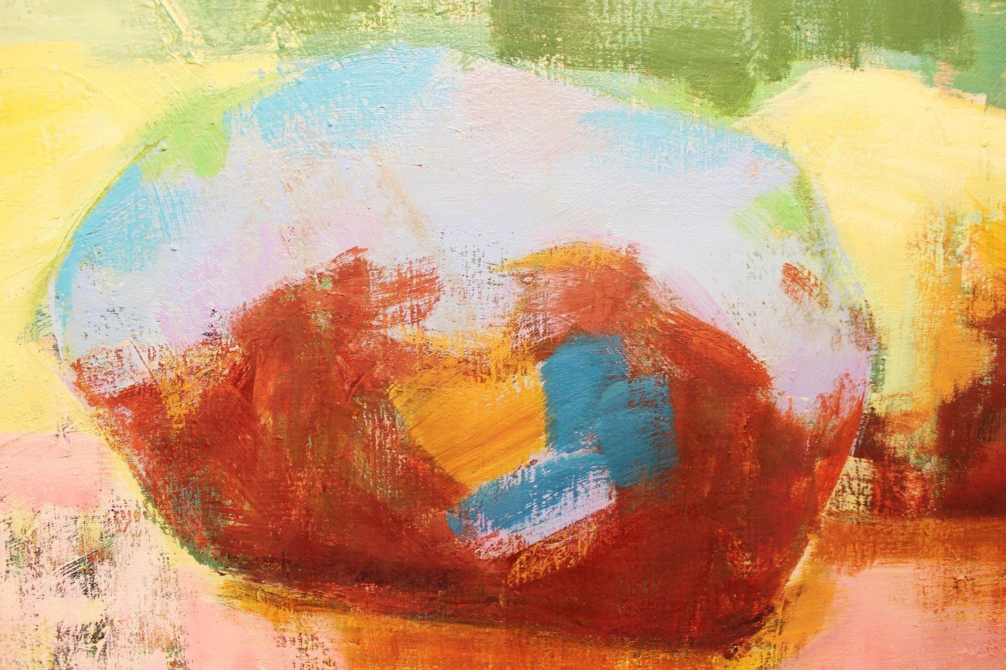 Oil Painting On Canvas In Bright Colors Signed å. Højer By The Danish Artist åse Højer, B. 1952. photo Art