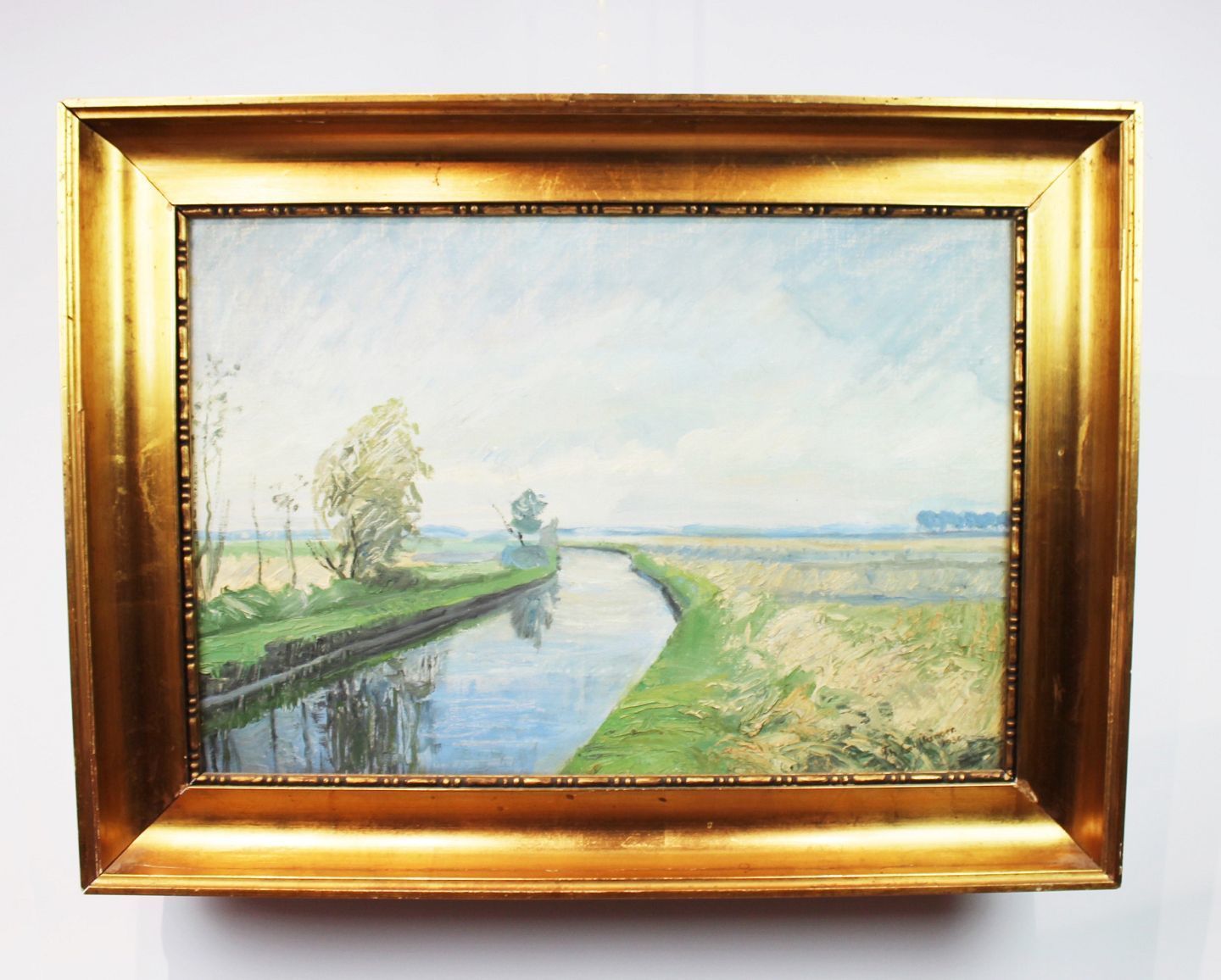 Oil Painting With Nature Motif Signed By Th. Gullanger In 1936.