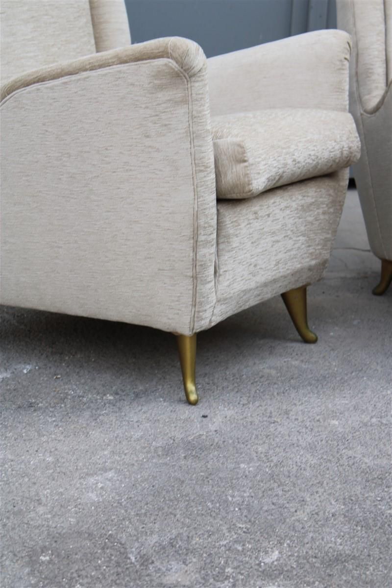 Mid Century Italian Pair Of Armchairs Bergamo Studio Tecnico Isa Gio Ponti Style photo furniture