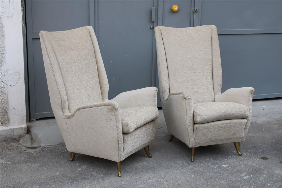 Mid Century Italian Pair Of Armchairs Bergamo Studio Tecnico Isa Gio Ponti Style photo vinterior