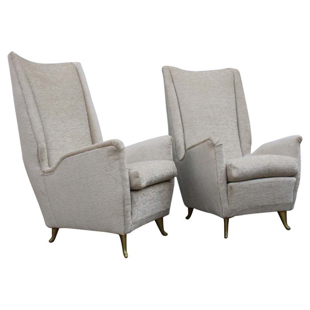 Mid Century Italian Pair Of Armchairs Bergamo Studio Tecnico Isa Gio Ponti Style