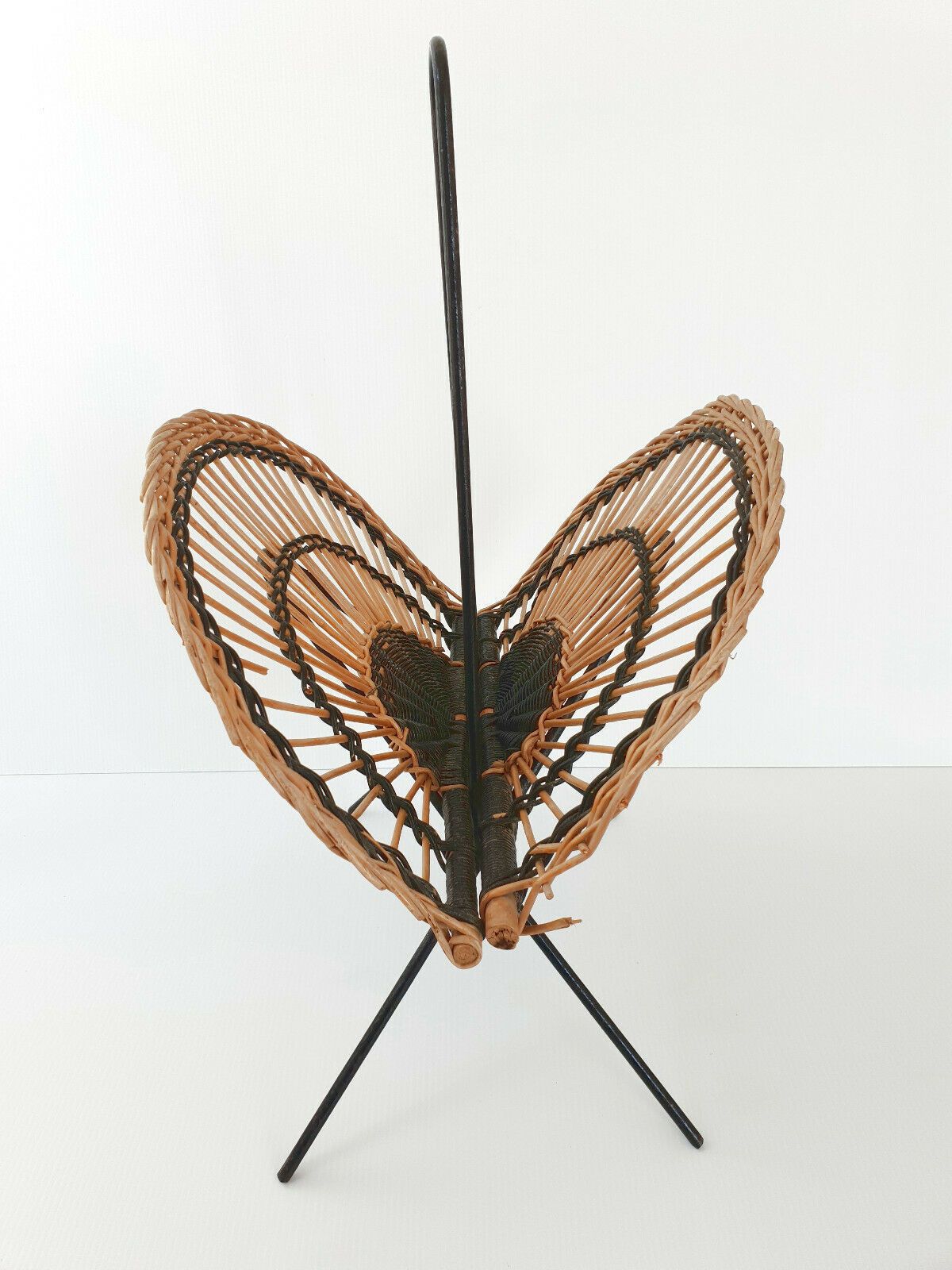 Vintage Tijdschriftenrek Uit De Jaren 1950 In Rattan En Staal photo furniture