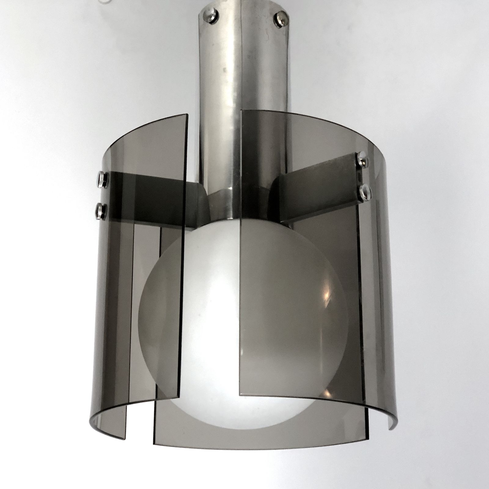 Veca, Italian Vintage Glass And Chrome Chandelier photo furniture