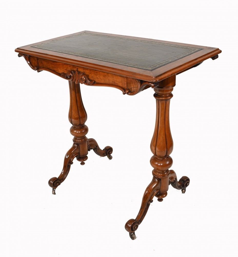photo for sale Victorian Writing Table Walnut Tulip Leg Desk 1880