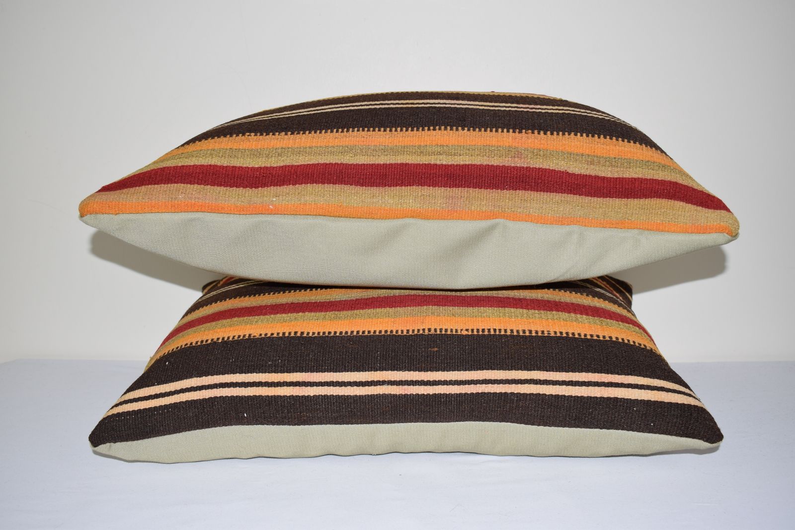 Turkish Lumbar Kilim Pillow   A Pair 45x60 Cm photo for sale
