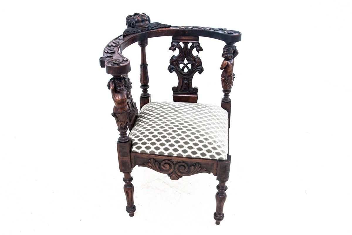 Historic Horn Armchair, Western Europe, Turn Of The 19th And 20th Centuries. photo Furniture