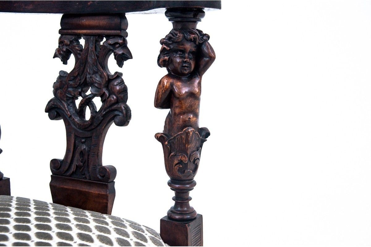 photo furniture Historic Horn Armchair, Western Europe, Turn Of The 19th And 20th Centuries.