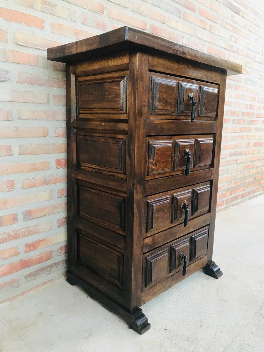 Antique Spanish Carved Walnut Chest Of Drawers photo 1248.0