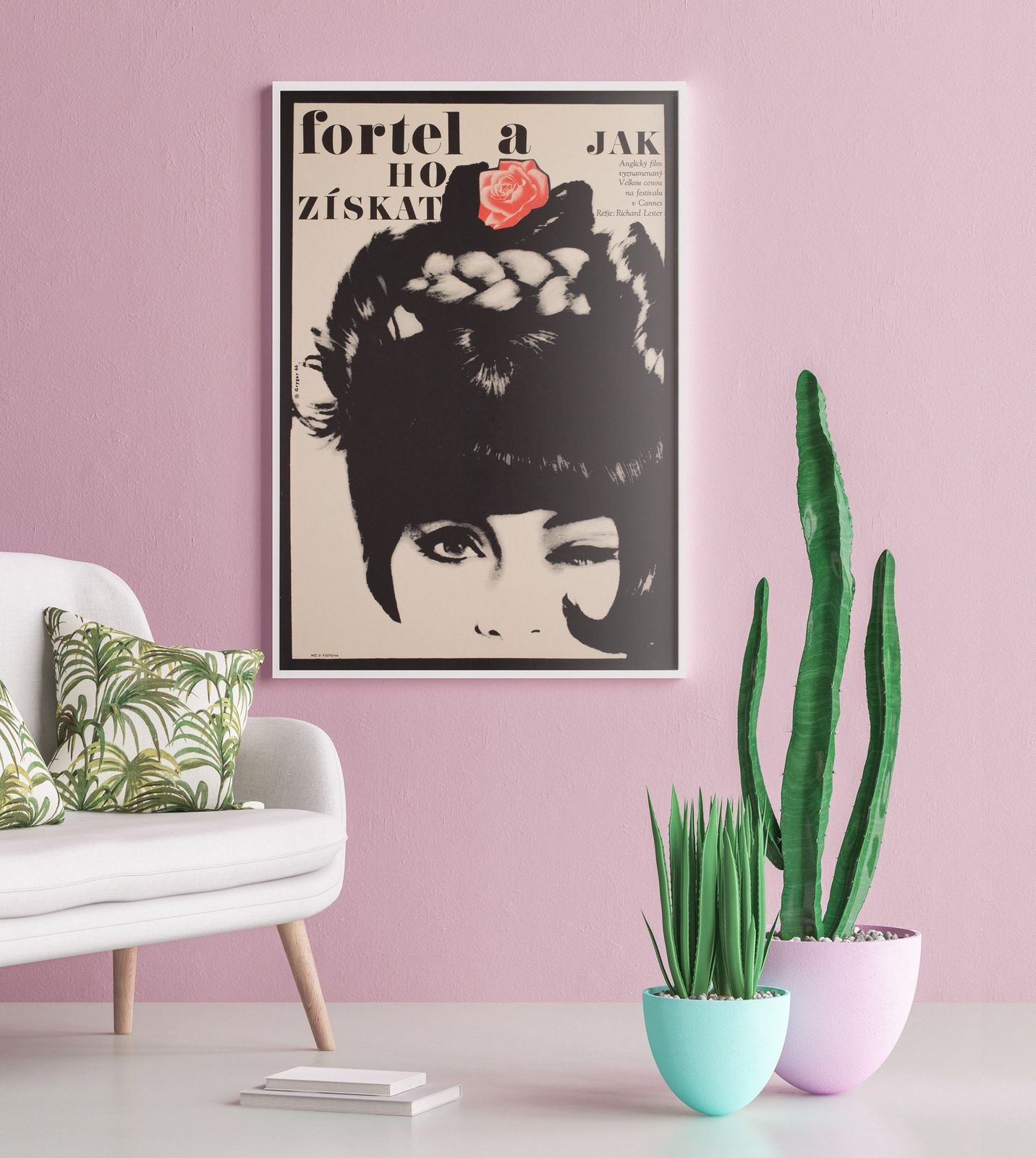 The Knack And How To Get It 1966 Czech A1 Film Movie Poster, Grygar photo furniture