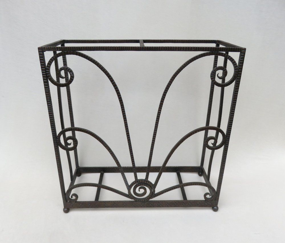 French Art Deco Umbrella Stand In Wrought Iron In The Style Of Edgar Brandt photo 2849.2