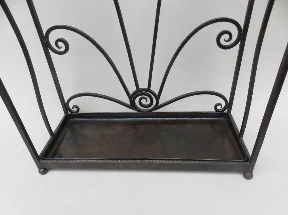 Home Decor French Art Deco Umbrella Stand In Wrought Iron In The Style Of Edgar Brandt photo