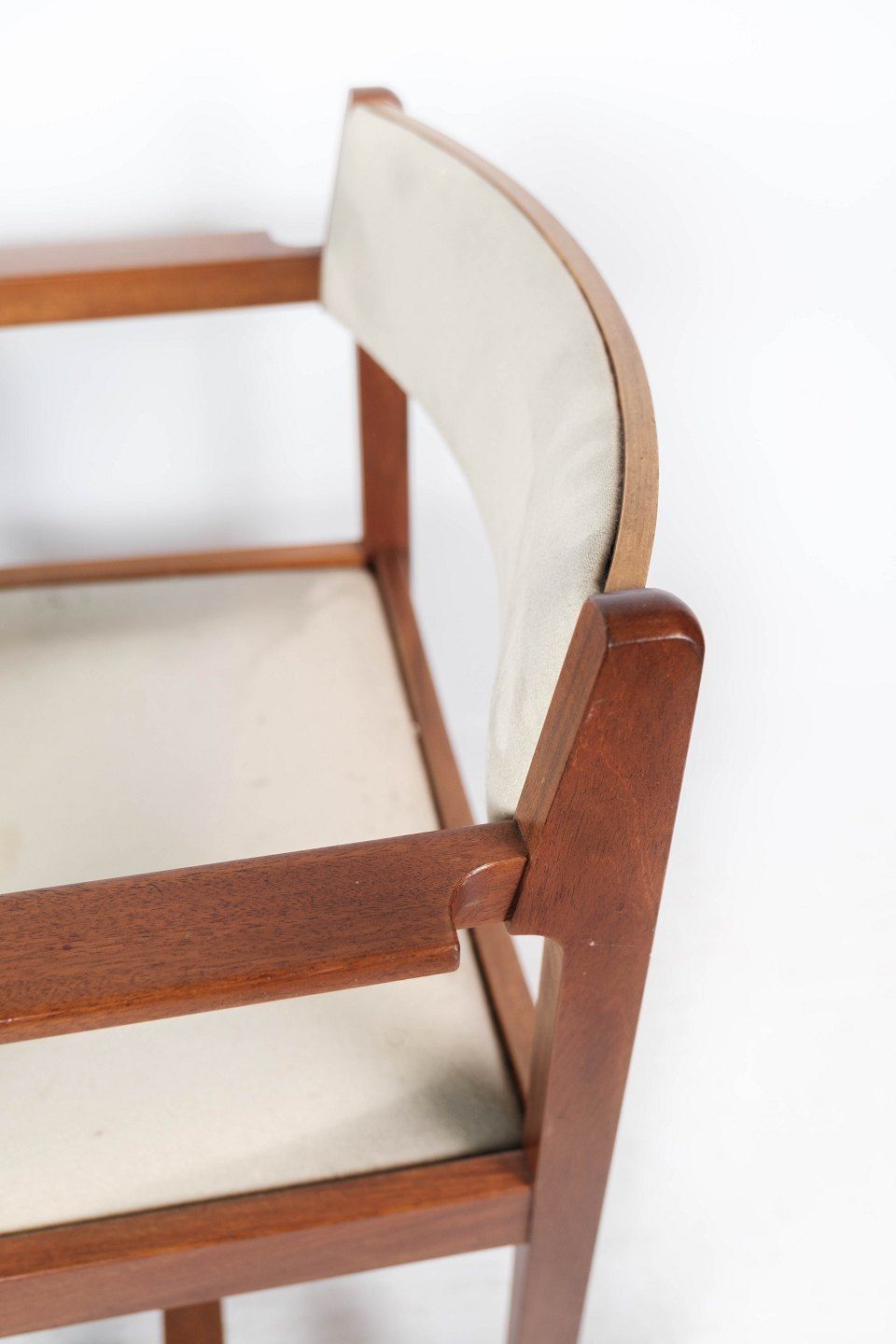 Armchair In Mahogany And Light Fabric Of Danish Design Manufactured By Søborg Møbelfabrik In 1960s. photo 460.0